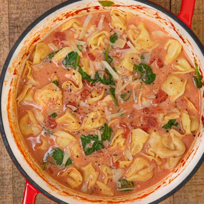 Creamy Tomato Tortellini Soup Recipe - Dinner, then Dessert