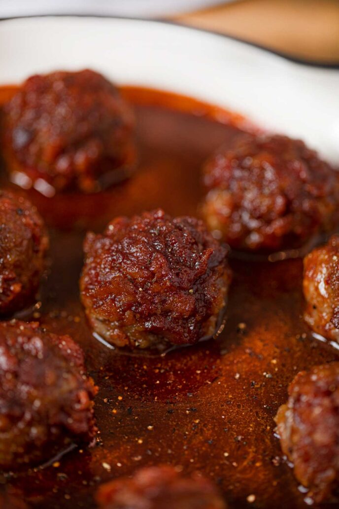BBQ Bacon Meatballs in pan