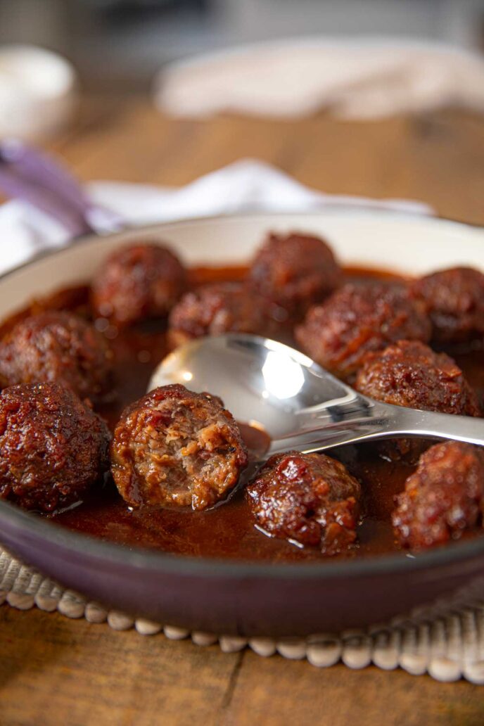 BBQ Bacon Meatballs in pan