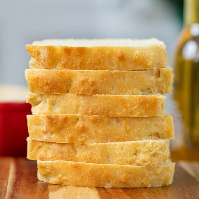 Beer Bread slices in stack