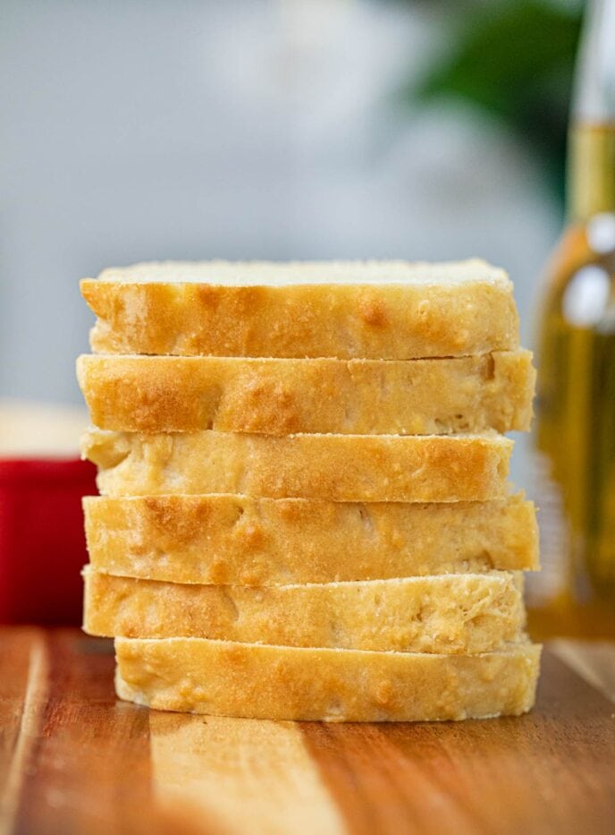 Beer Bread slices in stack