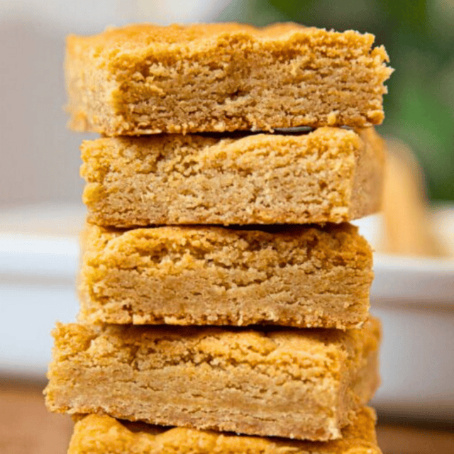 Stack of blonde brownies