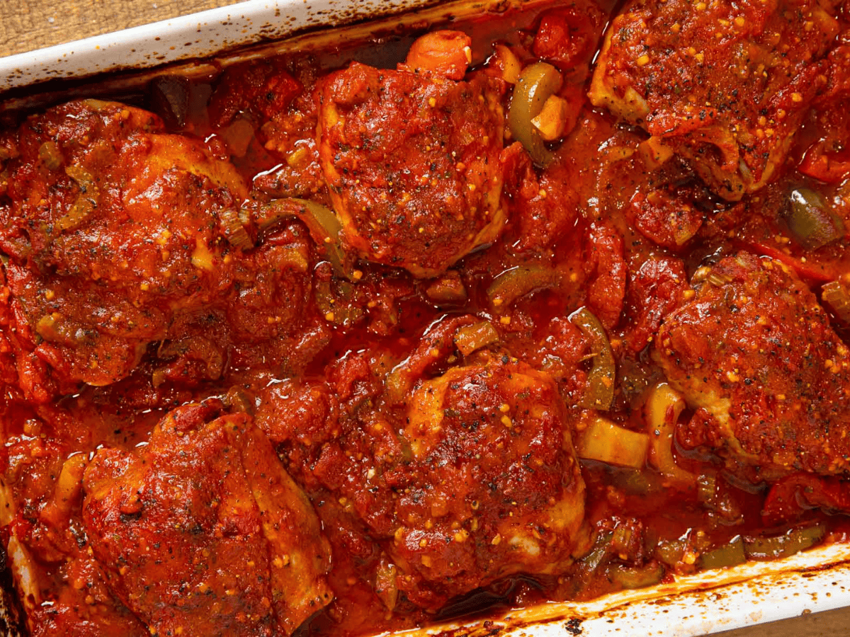 baking dish with chicken 
