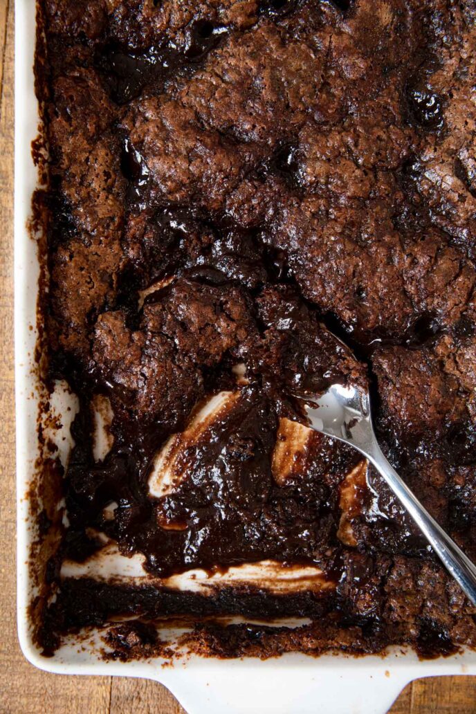 Chocolate Cobbler in baking dish