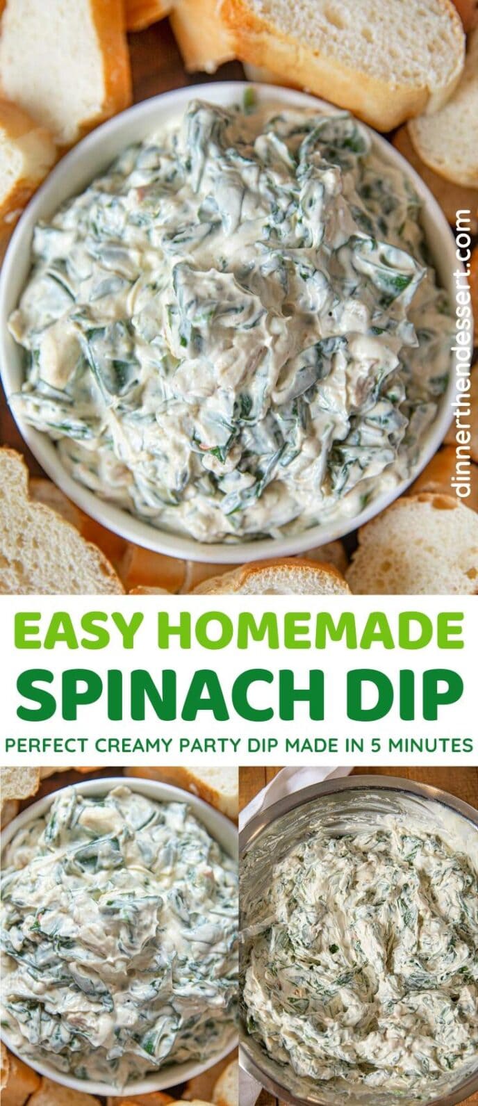 Easy Spinach Dip collage