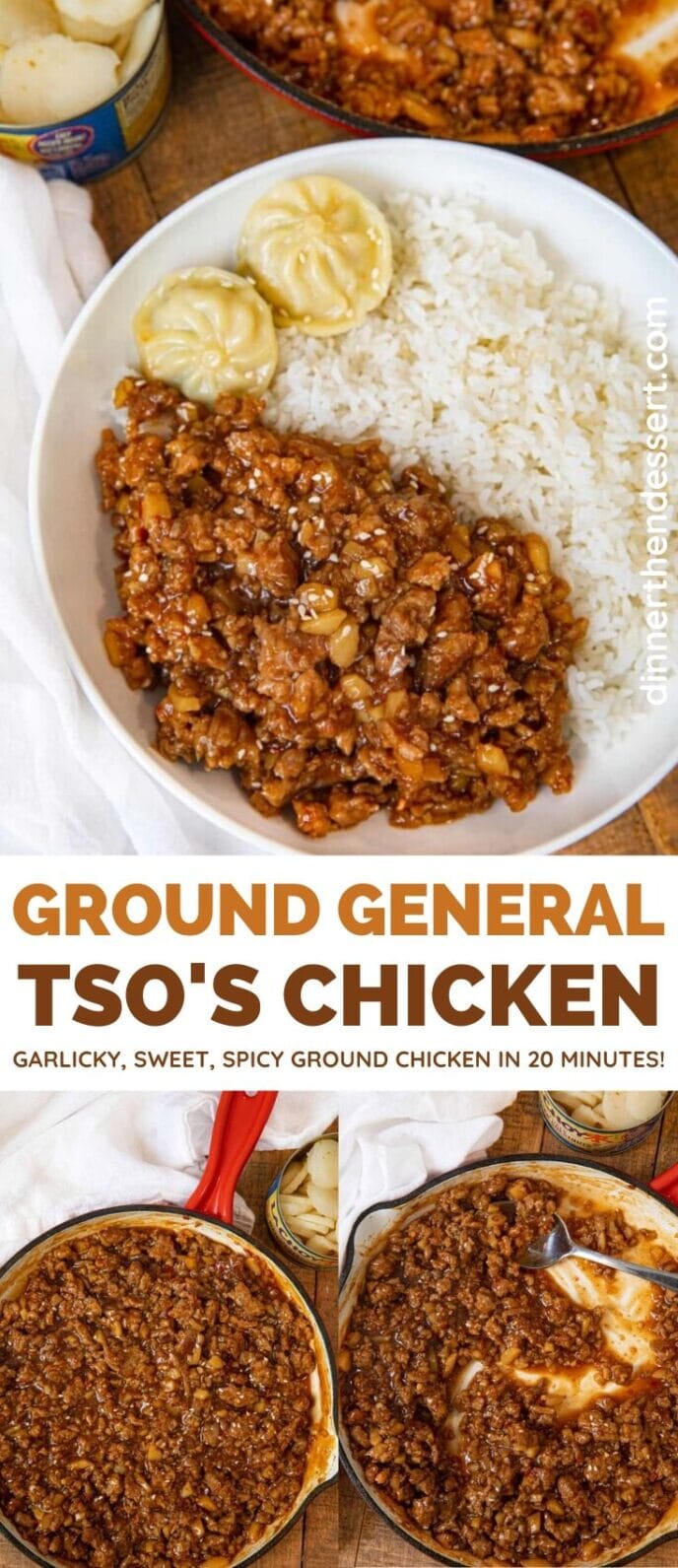 General Tso's Ground Chicken collage