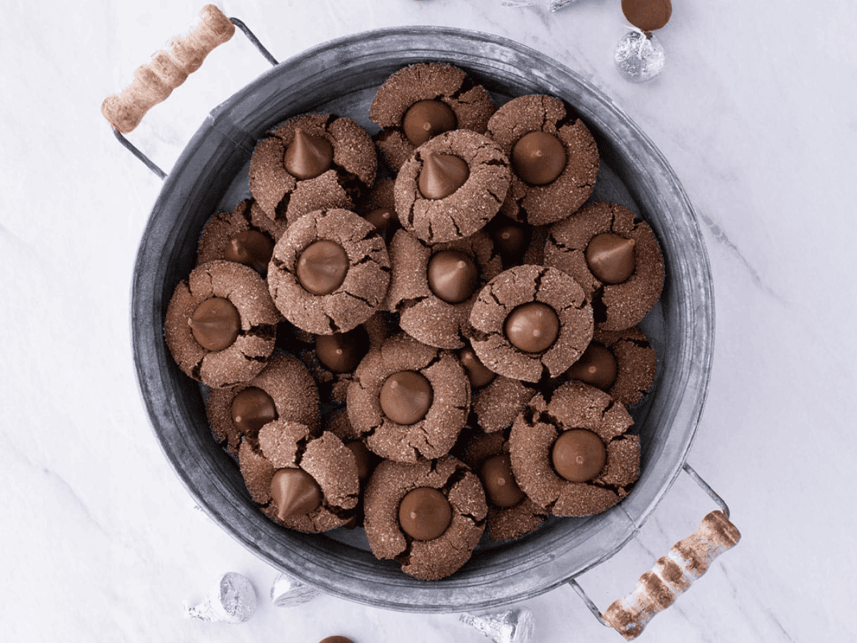Bucket of chocolate cookies