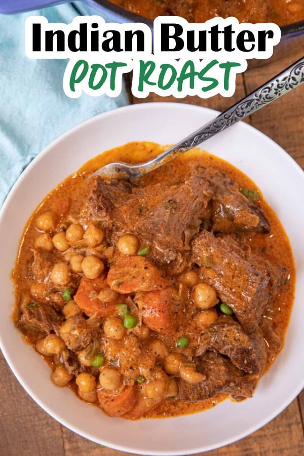 Pot roast with Indian flavoring ingredients plated