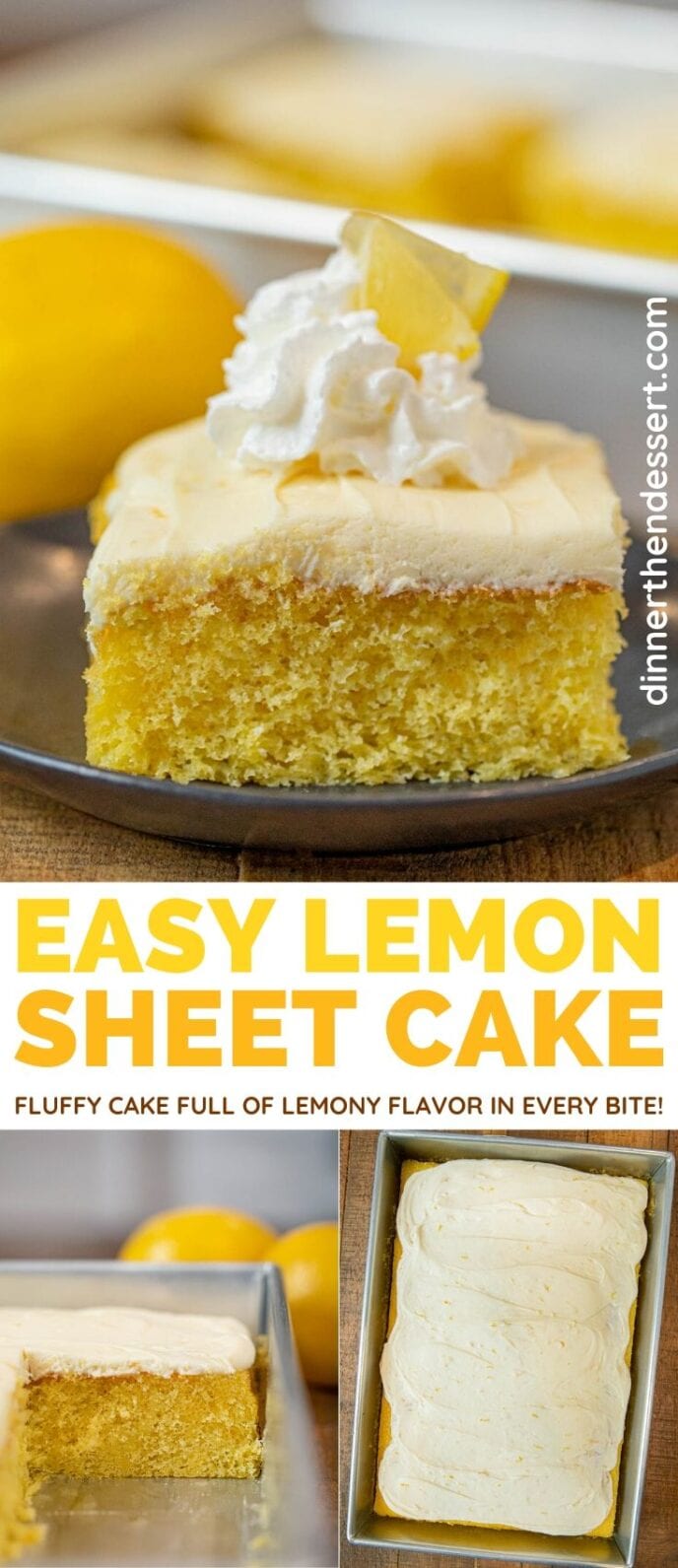 Lemon Sheet Cake collage