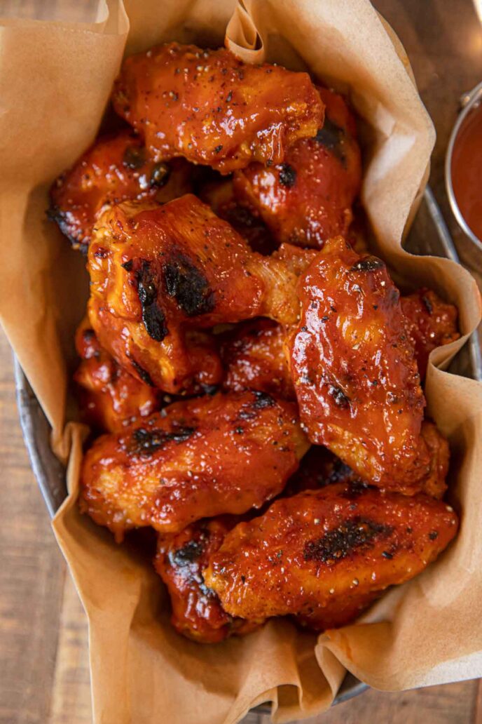 Memphis BBQ Chicken Wings in basket