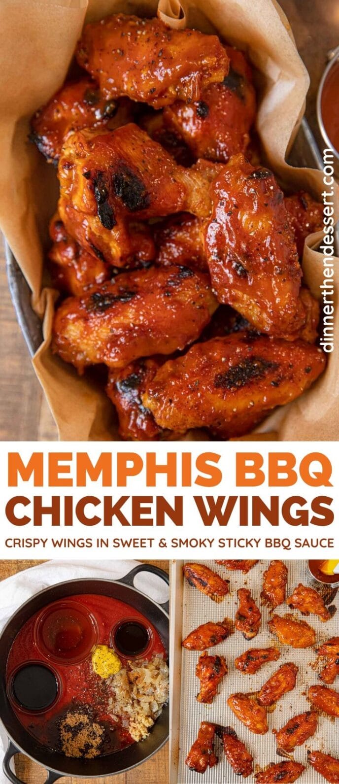 Memphis Barbecue Chicken Wings collage