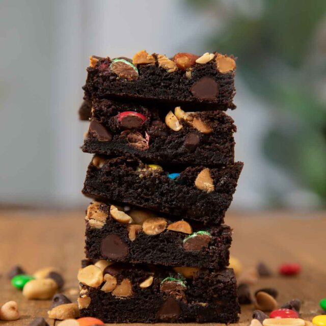 Monster Brownies in stack