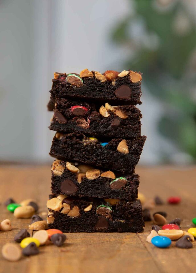 Monster Brownies in stack