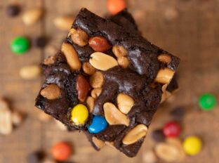 Monster Brownies in stack