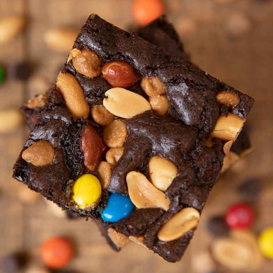 Monster Brownies in stack