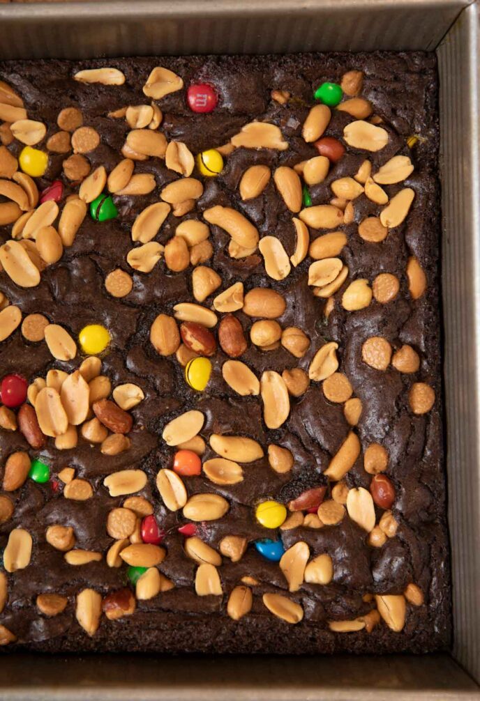 Monster Brownies in baking dish