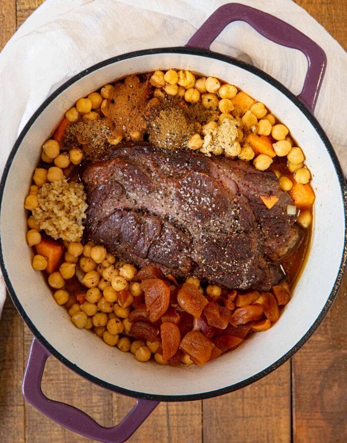 Moroccan Chickpea Pot Roast before cooking