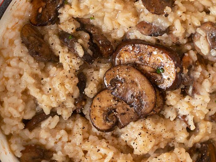 Mushroom Risotto in pan