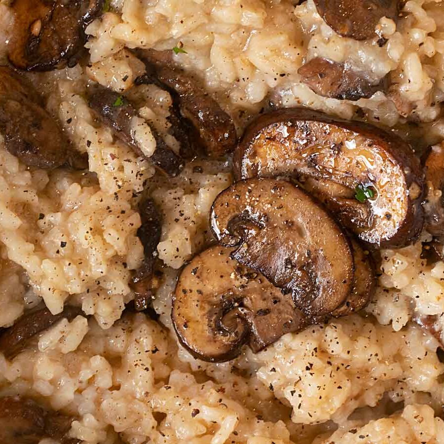 Mushroom Risotto in pan