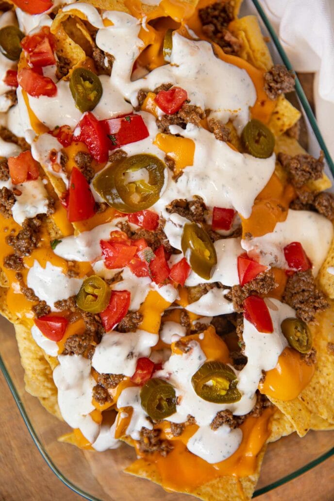 Nacho Cheese Sauce on nachos