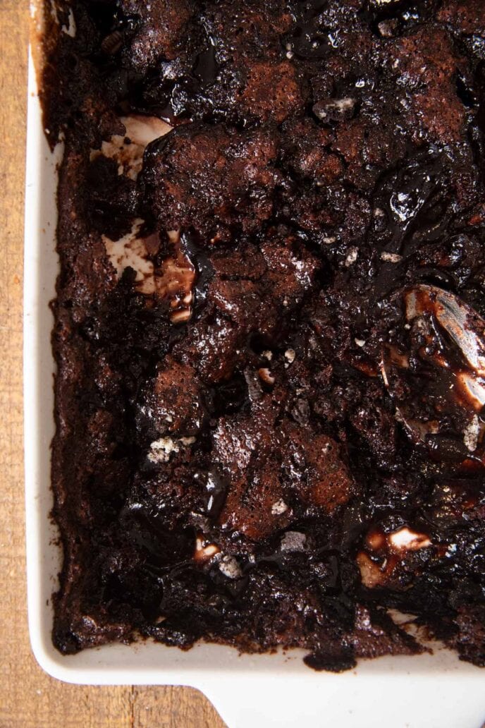 Oreo Cobbler in baking pan