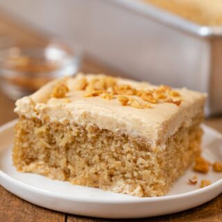 Peanut Butter Cake slice on plate 1x1