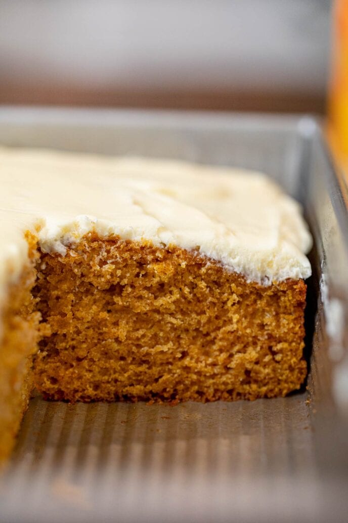 Pumpkin Sheet Cake in baking pan