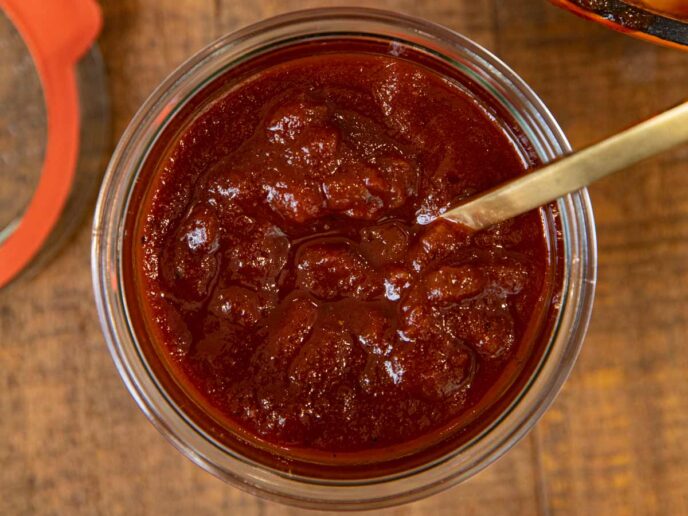 Root Beer BBQ Sauce in glass jar