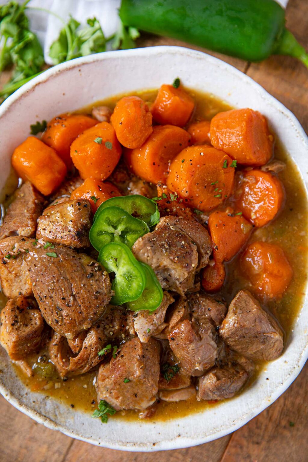 Slow Cooker Pork Chile Verde (just 10 minutes prep!) Dinner, then Dessert
