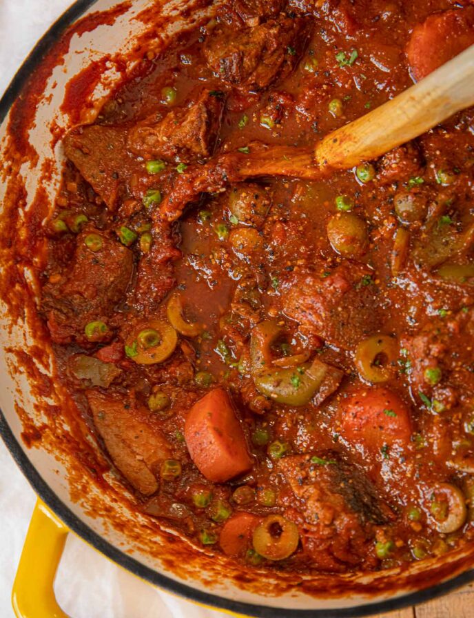 Spanish Beef Stew with Carrots and Olives