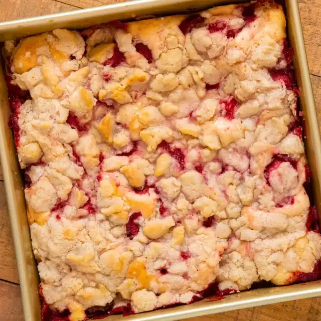 baked fruit cake in square baking pan