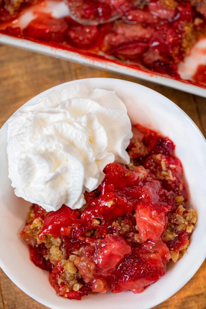 Strawberry Crisp portion on plate