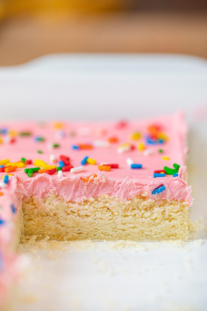 Sugar Cookie Bars in baking dish