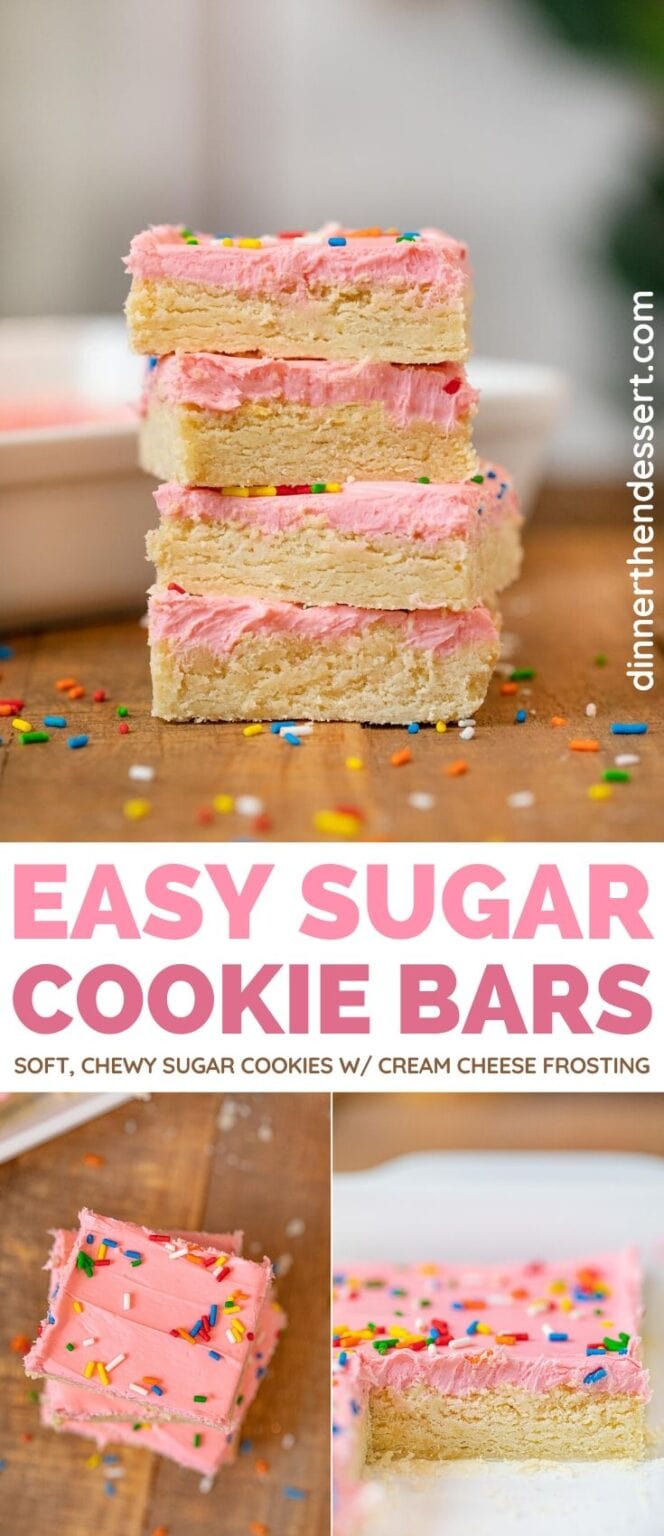 Sugar Cookie Bars Recipe (Cream Cheese frosting) - Dinner, then Dessert