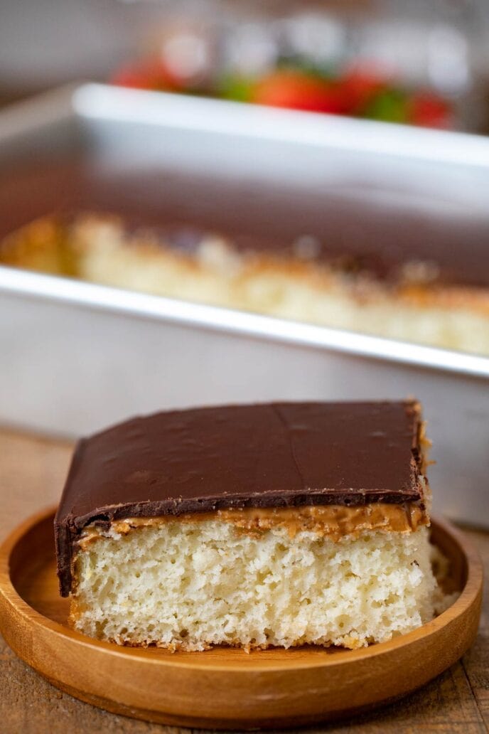 Tasty Kake Peanut Butter Tandy Cake serving on plate