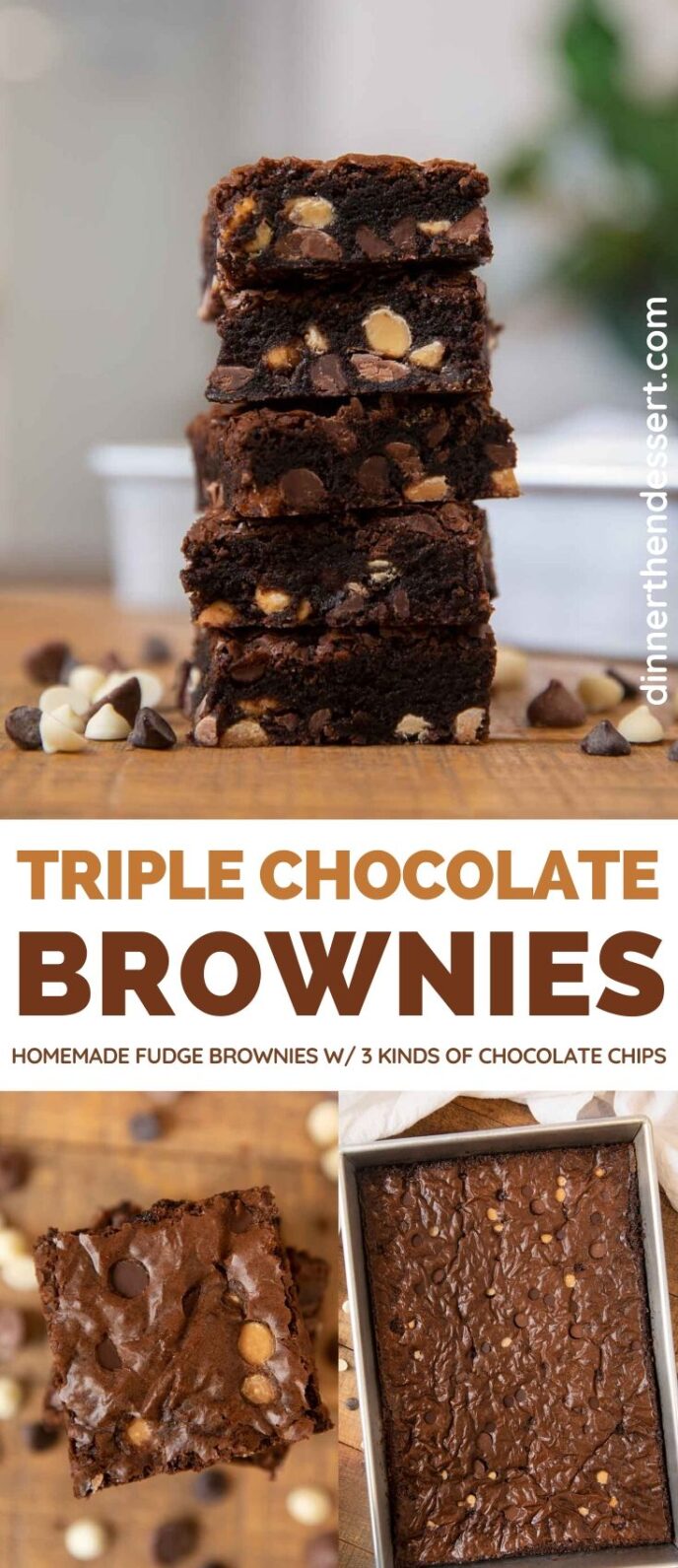 Triple Chocolate Brownies collage