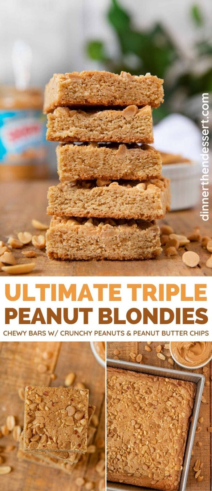 Triple Peanut Blondies collage