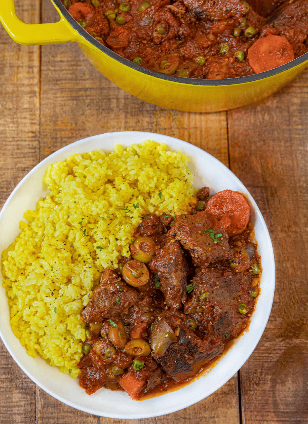 Stew in a dish with rice