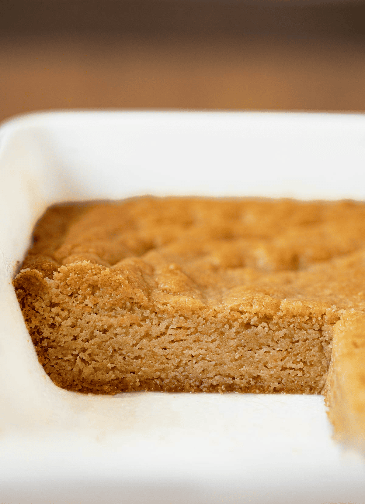 cross-section of blonde brownies sliced