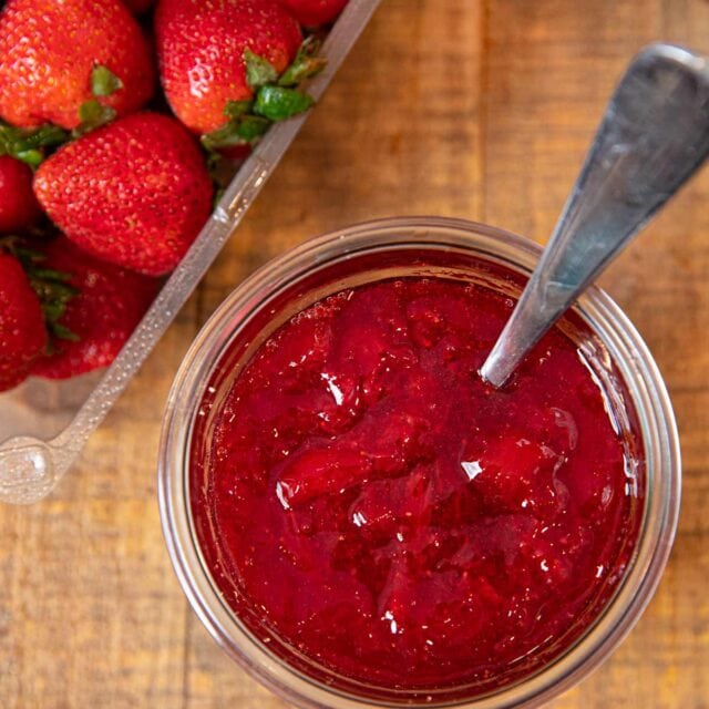 Strawberry Jam in glass jar