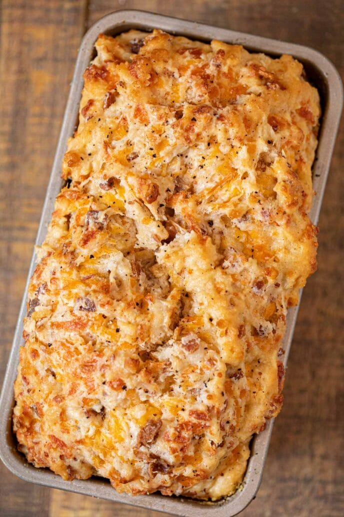 Bacon Cheddar Beer Bread Recipe (No Mixer!) - Dinner, then Dessert