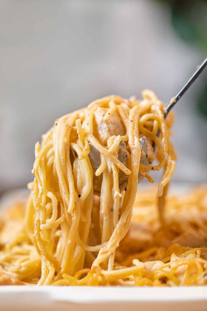 Easy Baked Chicken Spaghetti Recipe - Dinner, then Dessert