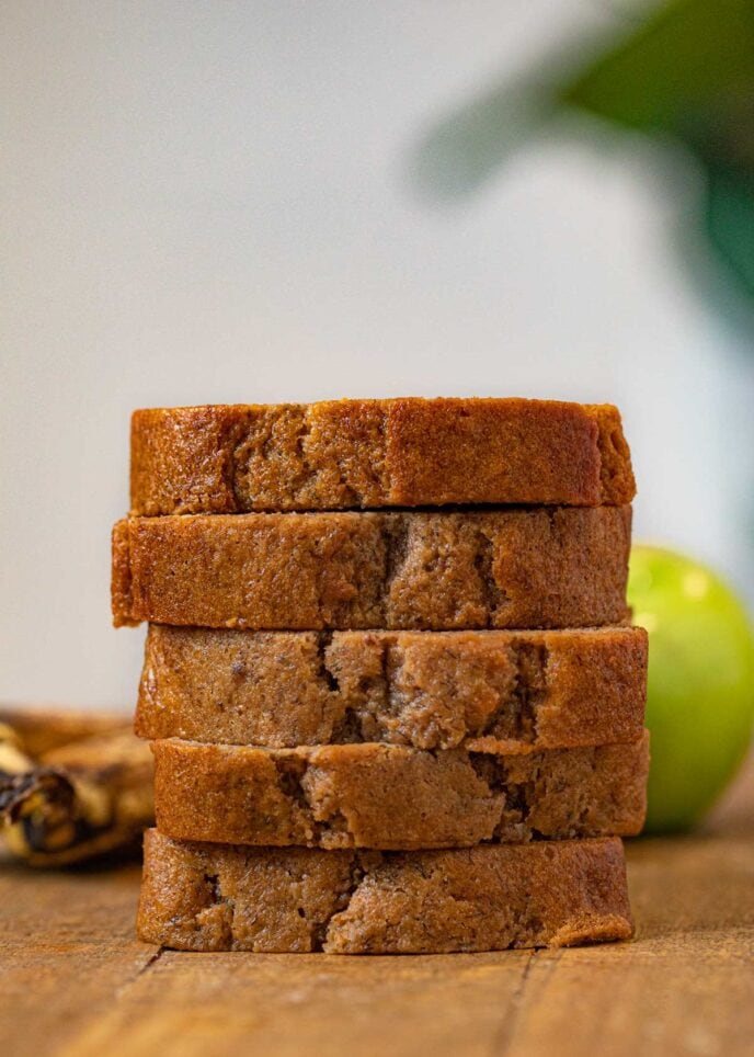 stack of Banana Applesauce Bread 