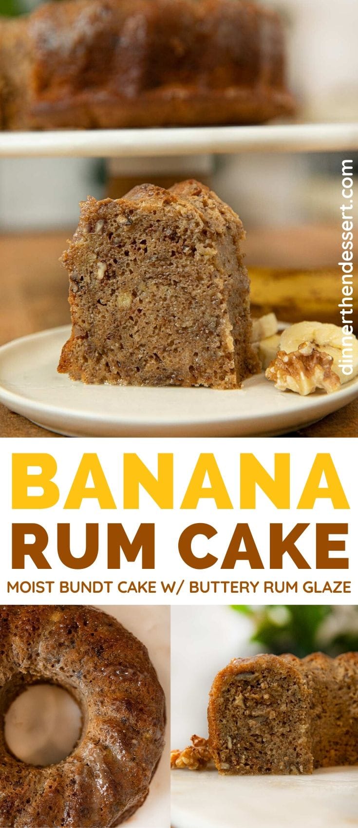 Banana Rum Cake Recipe (Homemade &amp; Cake Mix) - Dinner, then Dessert