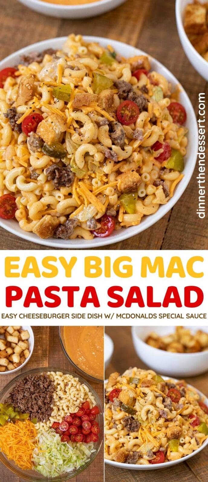 Big Mac Pasta Salad collage