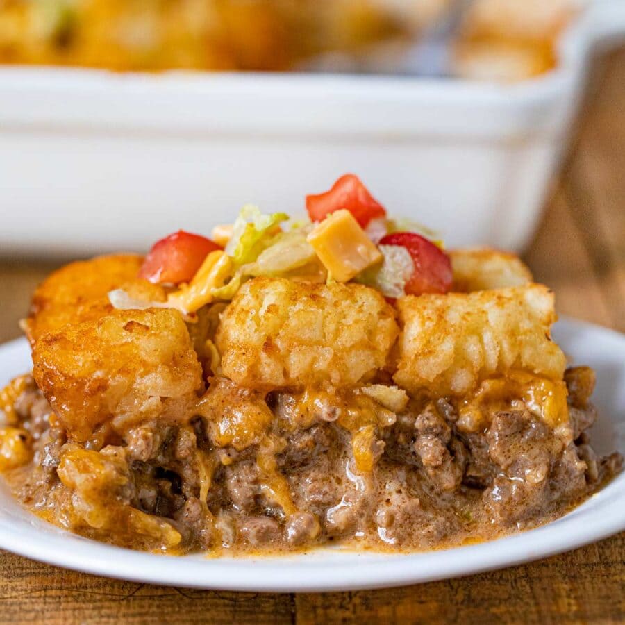 Easy Big Mac Tater Tot Casserole Recipe Dinner Then Dessert