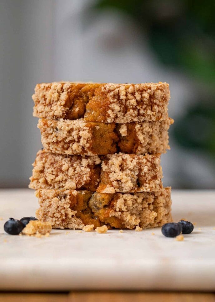 Blueberry Muffin Bread in stack