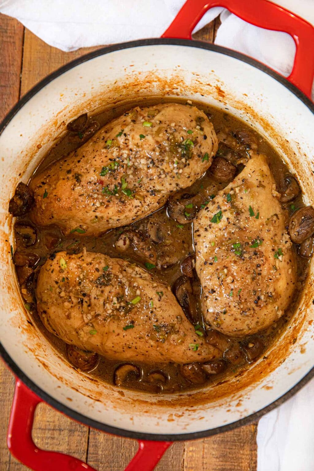Braised Chicken Breast with Mushrooms Recipe Dinner, then Dessert