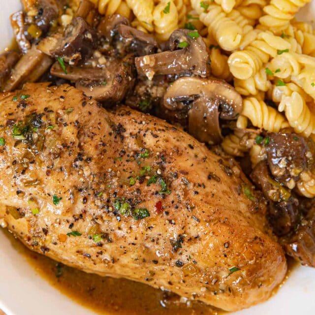 Braised Chicken Breast with Mushrooms Recipe Dinner, then Dessert