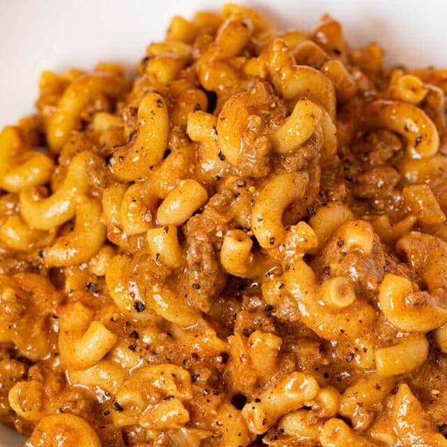 Beefy Macaroni recipe in bowl